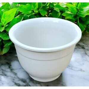 Robinson Ransbottom Pottery White Bowl Serving Dish Heavy Planter Pot Container